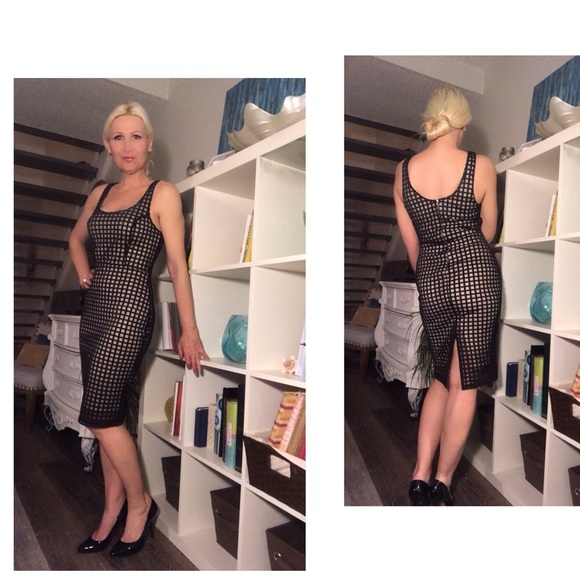 🥂Modern Black Mesh Panel Dress 🤩 - Picture 2 of 3
